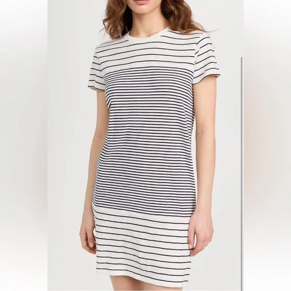 ATM Variegated Stripe Short Sleeve T-Shirt Dress NWT - Picture 2 of 13